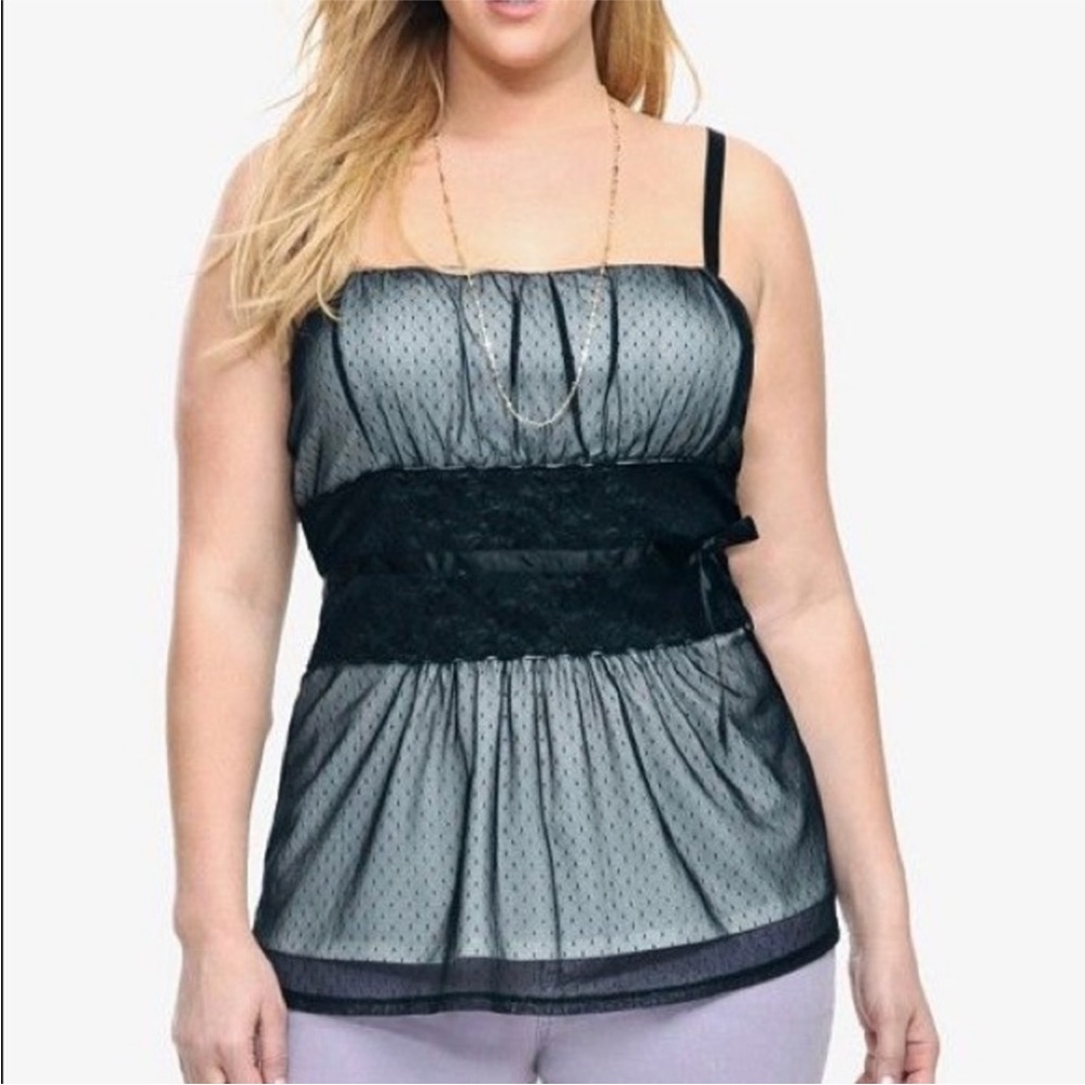 Torrid Emma Swiss dot mesh cami tank top